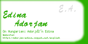 edina adorjan business card